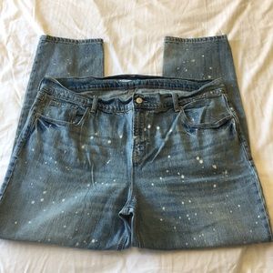 NWOT Old Navy Boyfriend Bleach Spot Jeans Size 16